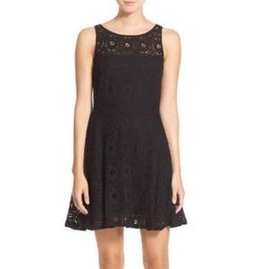BB Dakota Renley Black Lace Fit & Flare Mini Dress